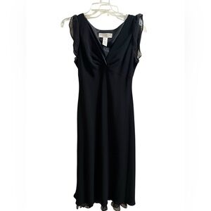 Jones New York Black Formal Dress Size 10 Flutter Sleeve Maxi Evening Dress